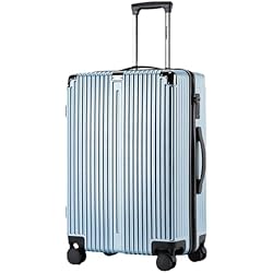 Maletas Gran Via SPLIUMG Maleta con Cremallera a Prueba de explosiones, Maleta de Gran Capacidad, Caja de contraseña con Carrito Resistente al Desgaste de Material de PC Adecuada para Hombres (Tech Blue 22 in)