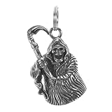 Pendentif faucheuse remarquable : ce pendentif moto arbore une faux et un crâne, apportant une touche d'originalité à votre moto grâce à son style unique. accessoires faucheuse, breloques et autres accessoires moto