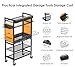 CCCEI Power Tool Organizer Cart with Charging Station, Garage Floor Rolling Storage Cart on Wheels for Mechanic, Mobile 6 Drill, Tool Box Utility Cart with Power Strip, Yellow.