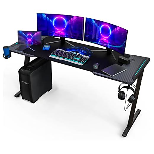 KLIM K160 Gaming Desk - Mesa Gaming de 160 x 60 cm con gestión de Cables y Alfombrilla de ratón XL - Fácil de Montar - Escritorio Gamer de Metal y Madera para Ordenador - GARANTÍA DE 20 AÑOS