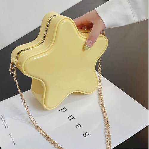 Homvik Sternförmige Cossbody-Tasche mit Sternen, niedlich, ästhetisch, Y2K, Crossbody-Handtasche mit Kettenriemen für Mädchen und Damen, für den täglichen Gebrauch, Large