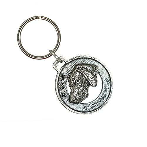 Weimaraner Keychain, Dog, Pewter, D176KC, 1 1/2", 100% Handmade i...