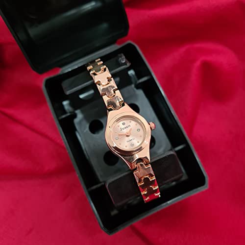 Relógio Feminino Mini Dourado Rosé Luxo Analógico Pequeno