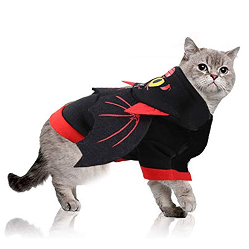 AZXAZ Costume d'Halloween en flanelle pour animal de compagnie - Ailes de chauve-souris - Pour Halloween, cosplay (S) Cover