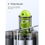 Qcen Juicer Machine, 800W Centrifugal Juicer Extractor with Wide Mouth 3” Feed Chute for Fruit Vegetable, Easy to Clean, Stainless Steel, BPA-free (Black) - Image 2