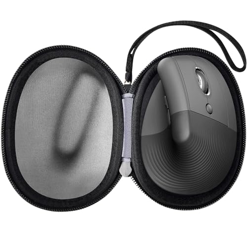ANKHOH Case for Logitech Lift Vertical Ergonomic Mouse, Travel Carrying Holder Storage Box for Logi Wireless Bluetooth Cordless Upright Mouse, Black-Bag Only (Black)