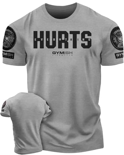 D R DETROIT REBELS Everything Hurts Gym Workout Shirts for Men Motivational Weightlifting T-Shirt
