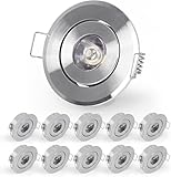 Sorfia 10 Pack 2 Inch LED Recessed Lighting, 1W 120LM Recessed LED Lights, Gimbal Adjustable Recessed Lights, Mini Spotlight Mini Spotlight 6000K Cool White Ceiling Light with Driver