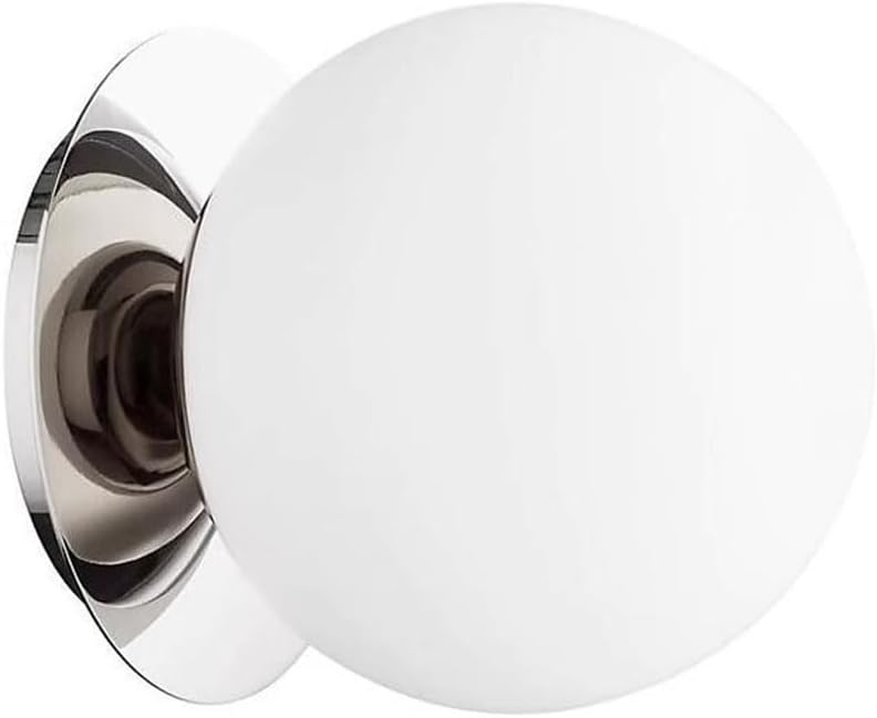 Modern Globe Wall Mounted Lamp Bathroom Light Fixtures Over Mirror Milk Glass Globes Mid Century Vintage Opal Glass Wall Sconce Bedroom Night Light for Kids Room Hallway White Wall Light