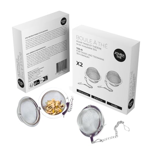 Infuseur thé (boite de 2) | Boule à thé en acier inoxydable 4,5 cm | Réutilisable et facile à nettoyer | Idéal pour théières, tasses et mugs