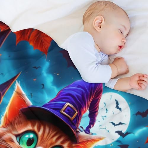 Couverture lit chat d'halloween pour frissonner sur le canapé - 5