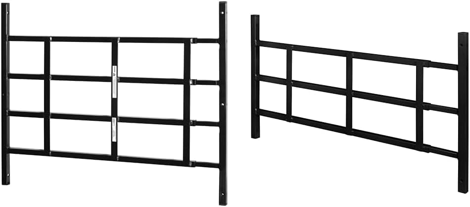 Segal Fixed Window Grills Bundle - 21-1/4 in. 4-Bar (1 Set) and 16 in. 3-Bar Carbon Steel Black Window Guards