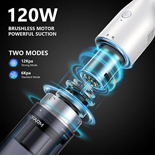 Handheld Vacuum Cordless, Car Vacuum Cleaner Rechargeable, Extendable Portable Hand Vacuum 12000Pa Suction Power 25 Min Long Runtime With 2 In 1 Crevice Tool Floor Brush For Home Car Hardwood Floor #TOP1