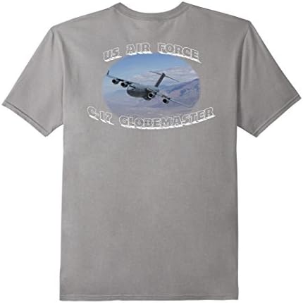 Men's USAF C-17 GLOBEMASTER T-SHIRT DESIGN ON BACK XL Slate