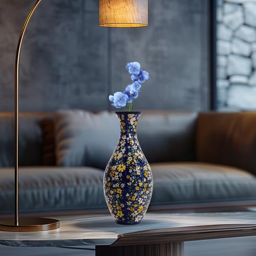 Image of 3D Puzzle Planter Vase for Adult, 160 Pieces DIY Flower Vase for Home Decoration - Perfect Housewarming Gift (Floral Mosaic Charm)