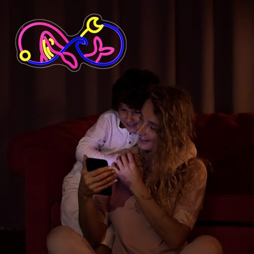 Image of Whale Neon Sign, JGHTURIE Cute Pink Neon Signs for Decor, Animal LED Sign for Room Decor, Bar, Party, Man Cave, USB Powered
