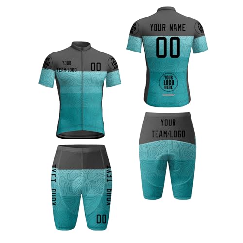 Conjunto de ciclismo para hombre, maillot de ciclismo personalizado, 2 conjuntos, ropa de ciclismo de verano, kit de ciclismo para equipo A08