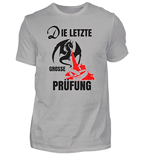 T-shirt gris homme grande taille XXXL avec inscription allemande Der letzten Grosse Prüfung