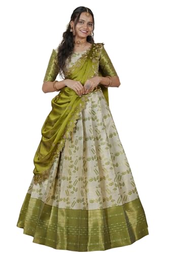 Fabcartz Beautiful Unstitch South Indian Half Saree For Women | P...