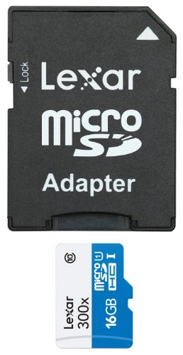 Lexar High-Performance microSDHC 300�{�� UHS-I�J�[�h Class10 SD�A�_�v�^�[�t 16GB �������K�i LSDMI16GBBJP300A