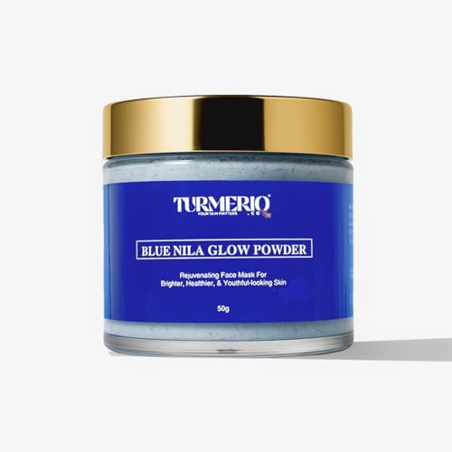 TURMERIQ Moroccan Nila Powder | 100% Pure Indigofera Tinctoria Blue Powder for Skin Brightening, Tan Removal & Glow | Hammam Face & Body Treatment (50g)