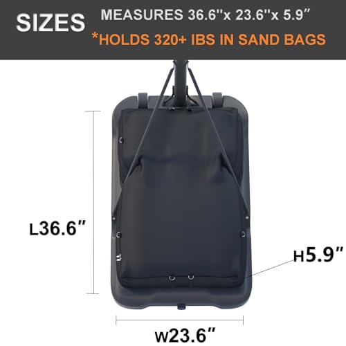 Basketball Hoop Sandbag- Heavy Duty 600DOxford Fabric Waterproof Dustproof, Windproof, Weighted Base Anchor for Basketball Hoops-Holds 320+ lbs.36.6" D x 23.6" W x 5.9" H (Black)-Only Bag. - Thumbnail 2