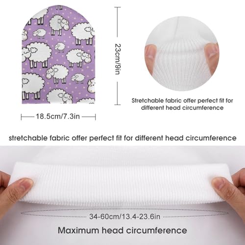 Cute Cartoon Sheep Pattern Kids Beanie Hat for for Girls Boys Children Cap Winter Knitted Chemo Cancer Headwear Accessories Gifts Decoration Black2