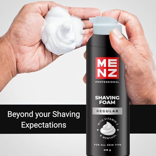 Image of MENZ Shaving Foam For Men 418gm | Shaving Foam With long lasting Fresh Fragracne Menthol Foam With Tea Tree oil vitamin E (Pack Of 1)