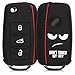 kwmobile Carcasa Compatible con VW Skoda Seat Llave de Coche de 3 Botones - Funda Protectora de Silicona - Cover Flexible en Blanco/Negro/Rojo
