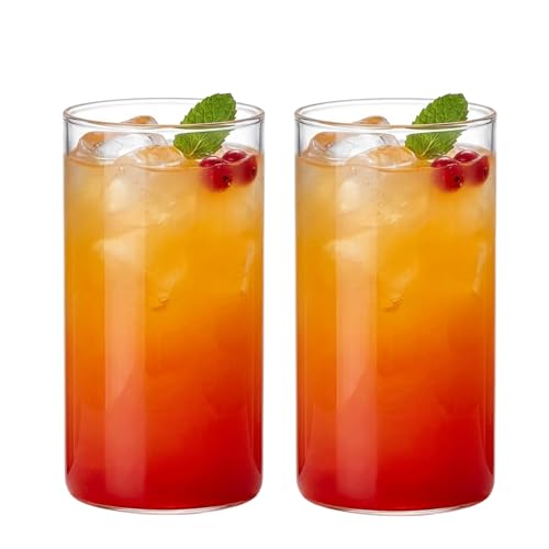 Image of PEBELLIFEWARE Aesthetic Glass Coffee Mugs (Set of 2) - Premium Borosilicate Clear Drinking Glasses Wide Minimalist 300ml for Coffee, Matcha, Smoothies - Microwave & Dishwasher Safe