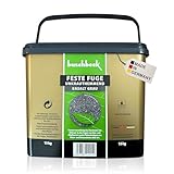 Buschbeck Feste Fuge Fugenmörtel außen | selbsthärtender Fugensand | unkrautfrei & ameisenhemmend | wasserdurchlässig | anwendungsfertig | Terrassen & Hofeinfahrten (Basalt grau) | 15kg