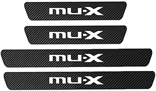 4pcs Carbon Fiber Car Door sill Protector Plate for Isuzu New Isuzu D-MAX Dmax D max MU-X Mux, Entry Kick Plates, Welcome Pedal Scuff Threshold, Car Accessory Decoration