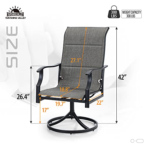 Sunshine Valley Outdoor Dining Chairs For 2,Swivel Patio Dining Chairs Garden Backyard Lawn Yard Furniture, Steel Frame With Textilene Fabric Rocking Chair. #TOP6