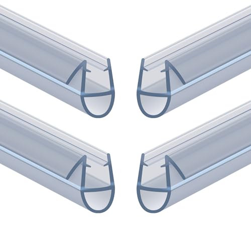 Flintronic Duschdichtungen für Duschtüren 40cm, Ersatz Dichtung 6-8mm Glastür, Duschtürdichtung Wasserabweiser mit Dichtlippe, Dichtung Duschwand Duschkabine I Duschabdichtung Gerade(4 Stück)