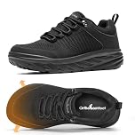 Men's Orthopedic Diabetic Wide Walking Shoes: Lightweight Plantar Fasciitis Wide Toe Box House Standing Sneakers, Fashionable Arch Support Orthotic Foot Pain Relief Mesh Fabric Shoes Black Size 10.5