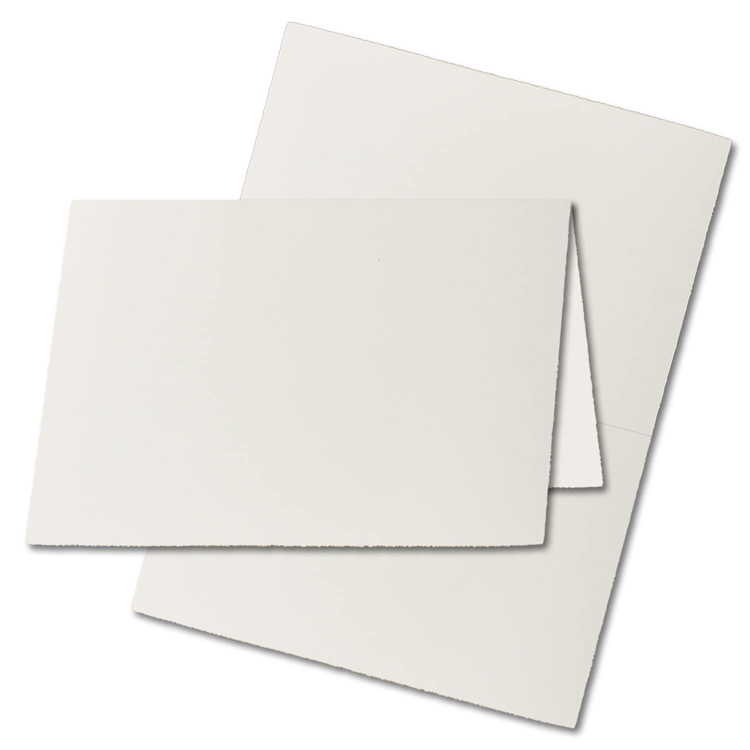 NEUSER PAPIER Kartki składane B6 vintage, papier czerpany, 113 x 175 mm, podwójne, naturalna biel 240 g/m², powierzchnia Vellum, kartki z papieru czerpanego