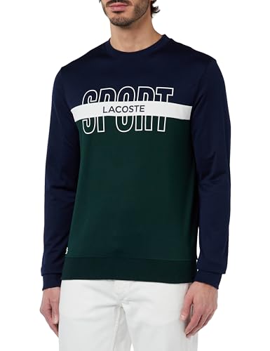 Lacoste SH1083 Camisa de Entrenamiento, Marine/Blanc-Sinople, M de los Hombres