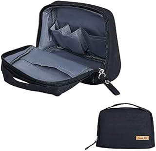 Electronics Accessories Organizer Bag, Travel Cable Organiser Bag Toiletry Bag Wash Bag for Men, Portable Gadget Bag for Cables, Headphone, Charger, Power Bank, Memory CardBlack