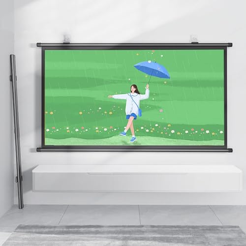 Pantalla de proyección manual 72 pulgadas 16:9 negra miniatura 3