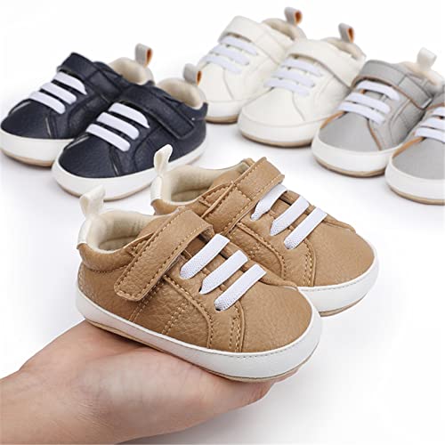 Image of RVROVIC Baby Boys Girls Anti-Slip Sneakers Soft Ankle Boots Toddler First Walkers Newborn Crib Shoes