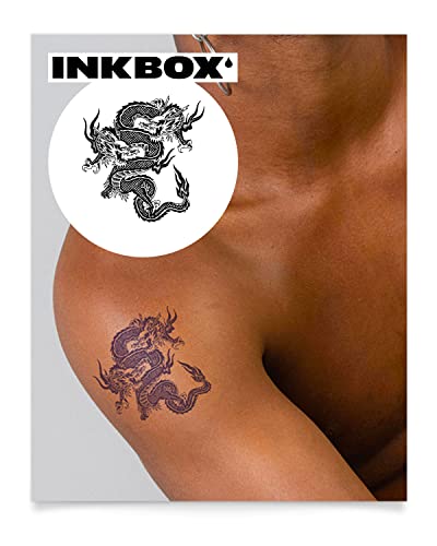 Inkbox Temporary Tattoos, Semi-Permanent Tattoo, One Premium Easy Long Lasting, Water-Resistant Temp Tattoo With For Now Ink - Lasts 1-2 Weeks, Double Dragon, 4 X 4 In #TOP18