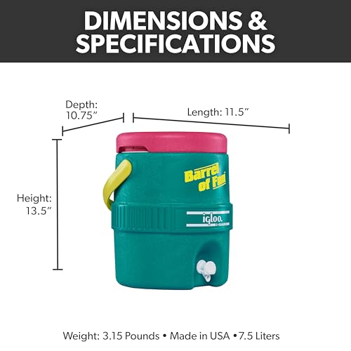 IGLOO Drankdispenser 11,4L – Retro koelvat voor buiten, camping & evenementen – Stevige geïsoleerde drankcontainer – Perfect voor sport, feestjes en tuinactiviteiten