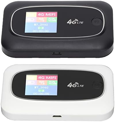 Mobile WiFi Hotspot, 4G Travel Router 300Mbps LED Display Screen Wireless Router with SIM Card Slot for Tablet, Laptop, TV, Mobile Phone, Etc(White)