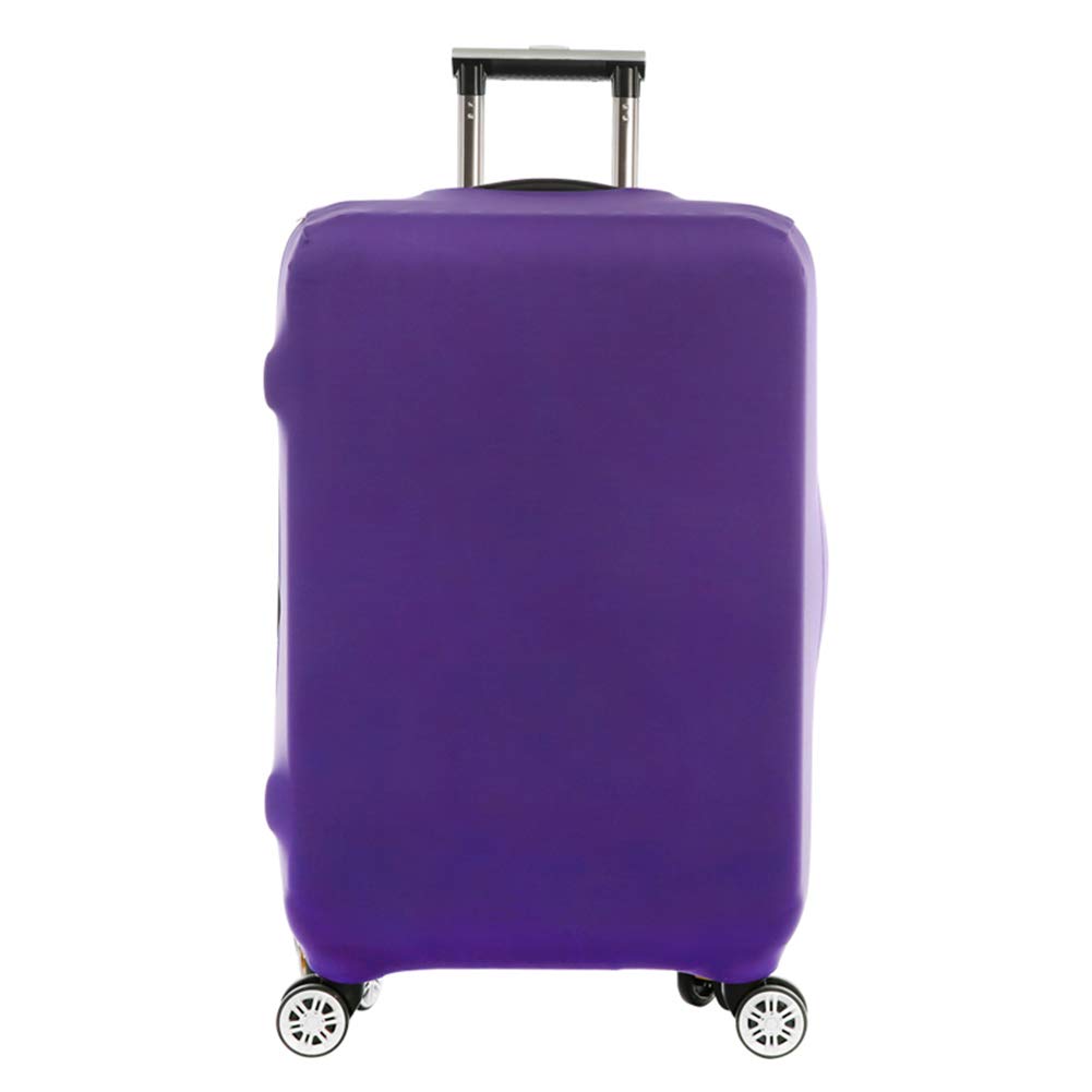 Dofover Thicken Anti-dust Travel Luggage Protective Cover Elastic Solid Color Suitcase Cover (XL, Purple)