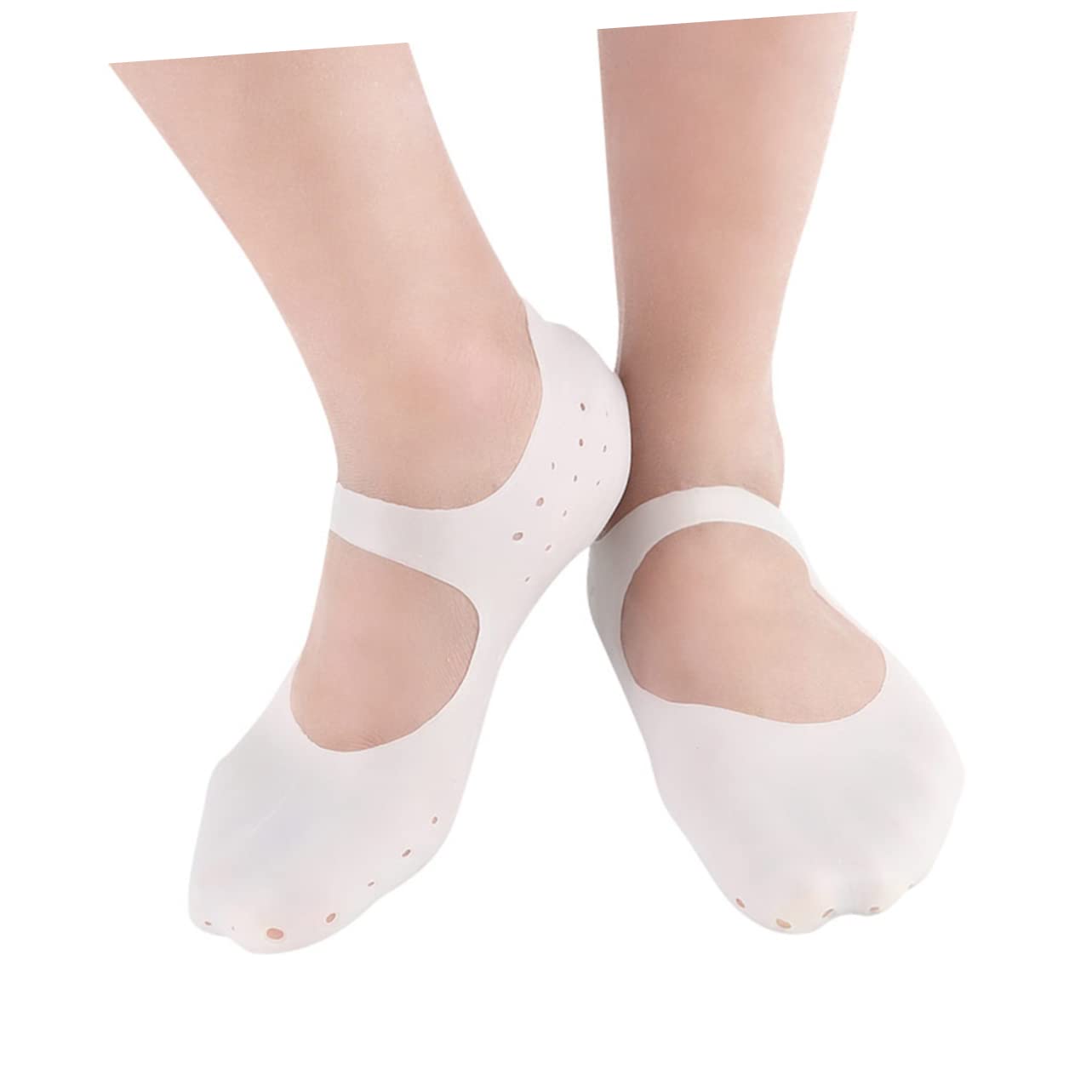AOKWAWALIY Invisible Short Socks Shallow Socks for Women Girls Forefoot Cushioning White Size S