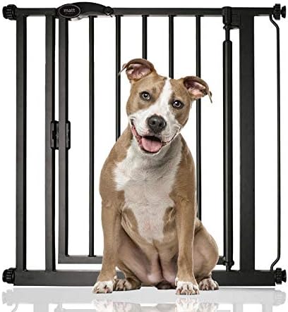 Bettacare Auto Close Pet Gate, 68.5cm - 75cm, Matt Black, Narrow, Narrow Pressure Fit Stair Gate for Dog & Puppy, Safety Barrier for Narrow Doors Hallways and Spaces, Easy Installation