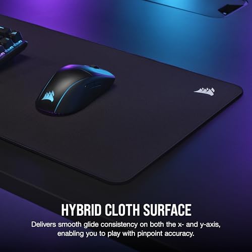 CORSAIR MM500 v2 Hybrid Cloth Gaming Extended Mouse Pad – 93cm x 30cm – Spill-Proof Coating – Anti-Fray Stitched Edges – Non-Slip Rubber Base – Black - Image 2