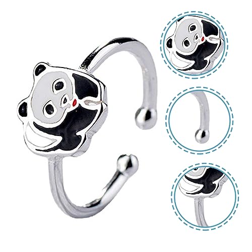 Bague Panda ajustable ouverte et personnalisée au style cool unique - 7