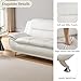 SIENWIEY Modern Sofa and Chair Set, White Faux Leather 3 Seater Sofa and Single Chair Button Tufted Seat Cushion Sectional Couches Living Room Furniture Sets 2 Pieces，Creamy White