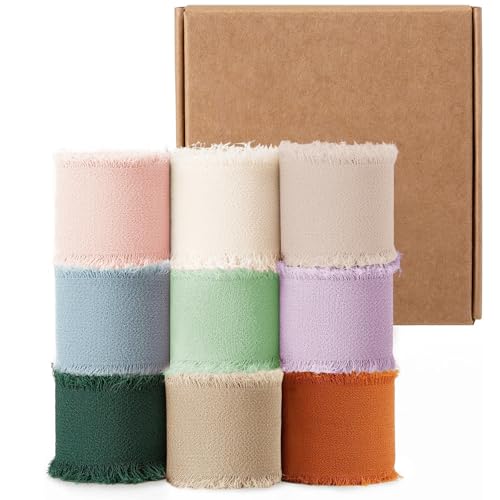 Fita de gaze 9 cores 3 cm x 5 m fita de presente fita de gaze de seda para convites de casamento ramo de noiva embrulho de presentes decorações de casamento